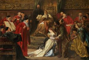 Cordelia in the Court of King Lear - an 1873 painting by Sir John Gilbert
